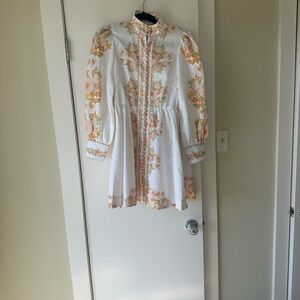Beulah White and Orange Floral Dress